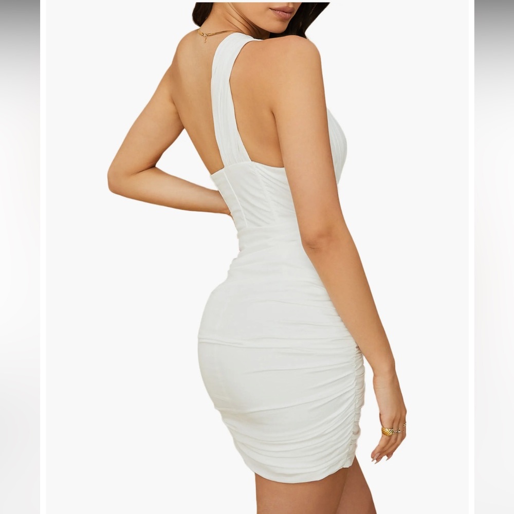 NWT House of CB Clementine Cutout Ruched Minidress XL = L+ = Size 10-12 - Picture 4 of 6